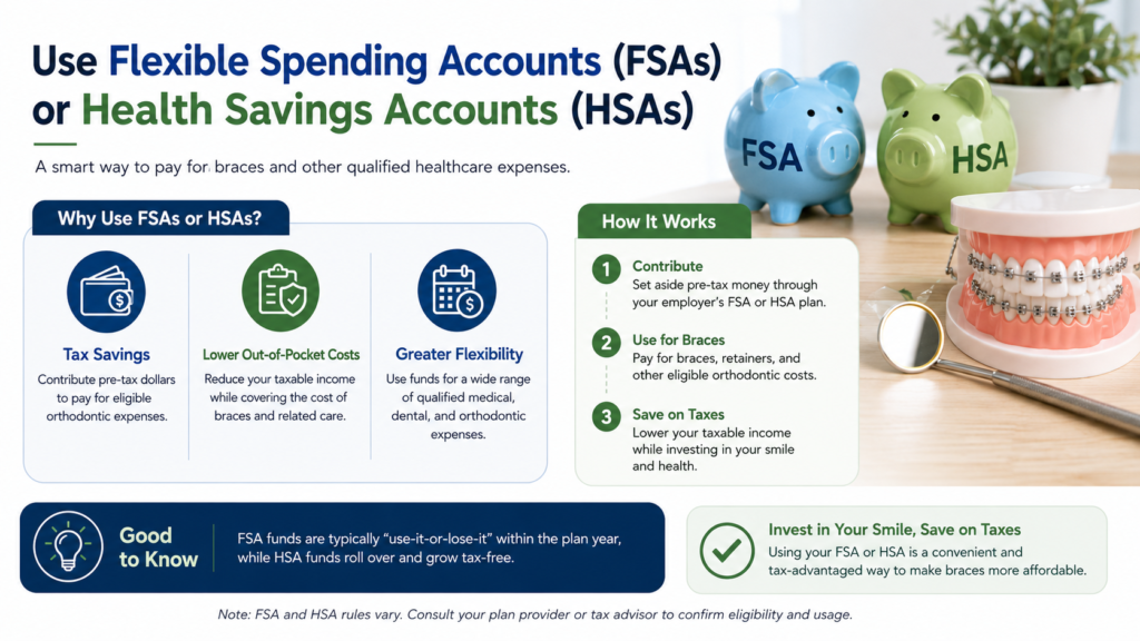 Use Flexible Spending Accounts (FSAs) or Health Savings Accounts (HSAs)